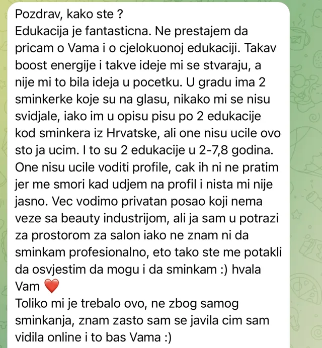 Poruka polaznice Marije Miković