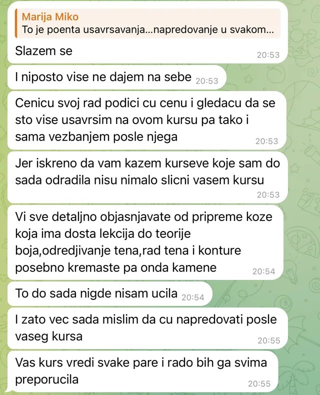 Poruka polaznice Marije Miković