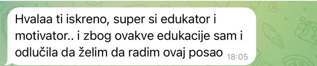 Poruka polaznice Marije Miković