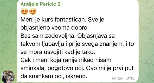 Poruka polaznice Marije Miković