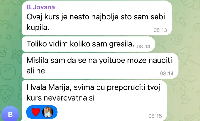 Poruka polaznice Marije Miković