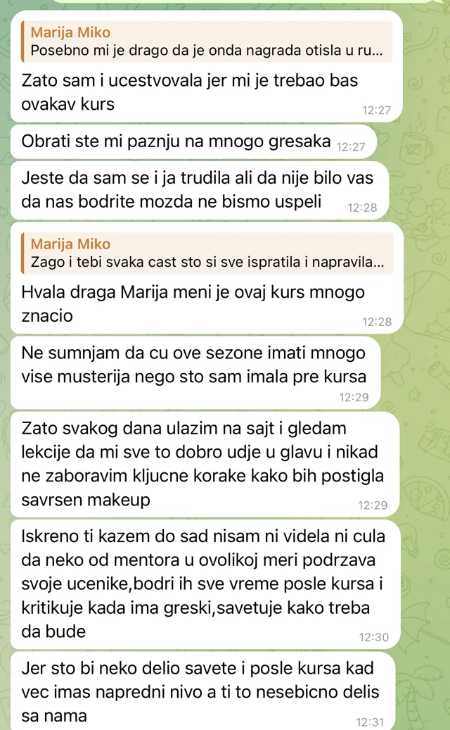 Poruka polaznice Marije Miković